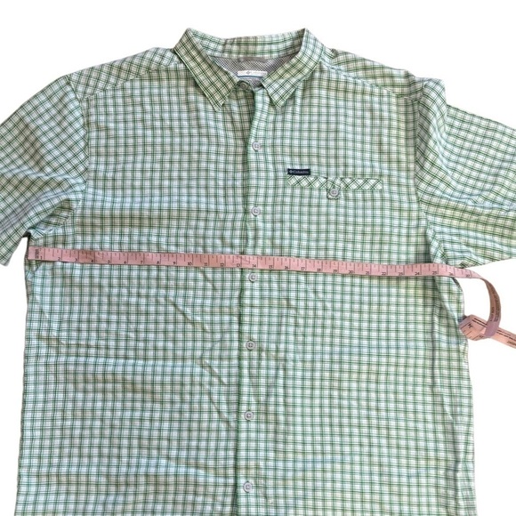 Columbia Men’s Green White Checked Plaid Button Down Shirt 2XL - Picture 5 of 10